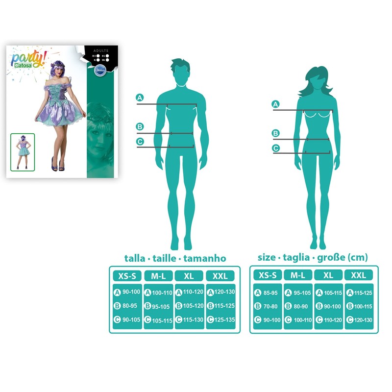 ATOSA Costume Fairy Purple Women Adults M