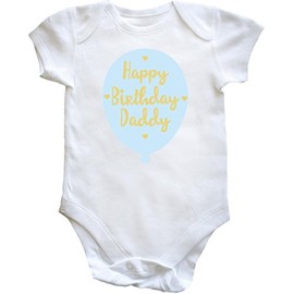 Hippowarehouse Happy birthday daddy (BLUE) baby vest bodysuit (short sleeve) boys girls