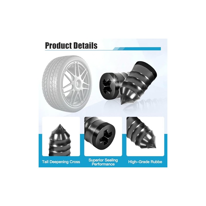 90 PCS Tire Repair Kit with Screws and Screwdriver for