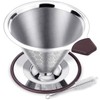 FOXAS Pour Over Coffee Filter Dripper, Reusable Stainless Steel Metal
