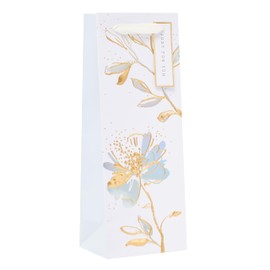 UK Greetings | Bottle Bag - From The Camden Collection | Party/Gift Bag | Birthdays/Weddings/Christmas | Foil Floral Design | 13.3 x 32.7 x 8.3cm