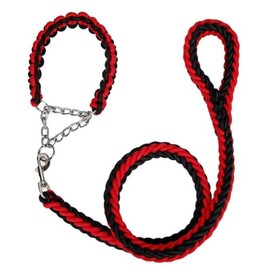 Correa para Perro con Collar Reforzado de Hierro | Cuerda de Nailon Gruesa y Resistente | Suave | Largo 1.3 Metros | Ideal para Entrenamiento | Talla 