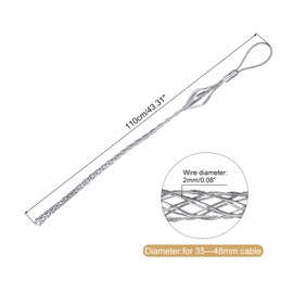 MECCANIXITY Cable Pulling Grip for 35-48mm Cable 110cm Wire Mesh Puller Socks Grip Single Head Galvanizing Steel Wire Grips Net Cover Smooth,1 Pcs(Silver)