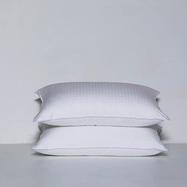 Cuddledown Dreamstead Premium Down Alternative Sleeping Pillow Set | Set of 2 | 300 Thread Count 100% Cotton Shell | Windowpane Weave | Hypoallergenic | Handcrafted | Queen (Set of 2)