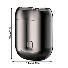 Mini Dual-Head Electric Shaver for Men, Portable USB Rechargeable USB Razor, Waterproof Washable Face Shavers, Low Noise Wet and Dry Shaving, Compact Design for Home Travel Car (Blue)