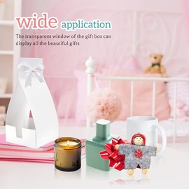 Joyclub - Paquete de 24 cajas de regalo blancas con cinta para tazas de sublimación de 11 onzas con asa, cinta de sublimación, caja de regalo graffitiable para regalos de dama de honor, día de la