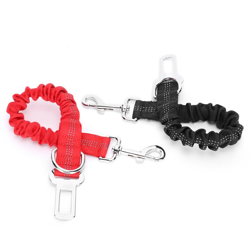 2pcs Pets Car Seat Belt Retractable Dog Leash Explosionproof Nylon