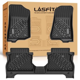 LASFIT Floor Mats for Jeep Gladiator 2024 2023 2022 2021 2020, All Weather TPE Car Mats Custom Fit Floor Liners, Front and Rear 2 Rows Set