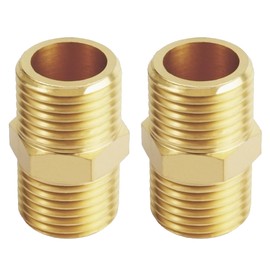 YOUHO 2-Pack 3/4 NPT Male Thread Brass Pipe Nipple Adapter Fittings