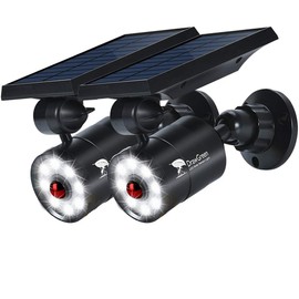 FREE 100-Week Replacement/Refund, Solar Motion Flood Security Lights Outdoor Waterproof Aluminum Case, Solar Motion Sensor LED Cameras Fill Spot Light for Outside Pathway Yard Patio Deck Porch(Black)