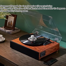 Turntable Stabilizer Aluminum LP Vinyl Turntable Disc, Record Weight Disc Vinyl Weight Stabilizer Clamp Stabilizer for LP Turntables (Silver-107g)