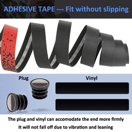 MOCNT Bicycle Handlebar Tape PU Road Bike Handlebar Grip Tape Cycling Bike Handlebar Wrap Straps Comfortable Non Slip Shock Absorbent Racing Handlebar Tape Gradient Red