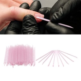 Empujador de Cutículas, 100 Piezas Empujador de Cutículas de Uñas Palitos de Naranja para Uñas Palitos Empujadores de Cutículas de Madera Palitos de Manicura y Pedicura de (Rosa)