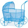 Adorable Baby Shower Centerpiece, Decorative Stroller Carriage Basket, Blue, 8-inch