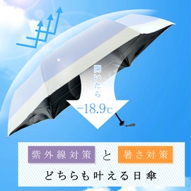Folding Umbrella, UV Protection, 100 % Light Blocking, Foldable, For Both Sunny and Rainy Weather, Lightweight, 4.2 oz (120 g), Folding Parasol, Women's, Men's, UV Protection, Windproof, Water
