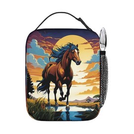 VIVIDSATCH Horse Lunch Box Reusable Insulated Lunch Bag For All Seasons Size: 10 Inch