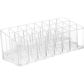 Soporte para lápiz labial, Mtxorvix 24 Rejillas Organizador de Labiales, Soporte Transparente para Lápiz Labial, Organizador de Maquillaje, Caja de Acrílico para Cosméticos, Esmalte de Uñas, Pinceles