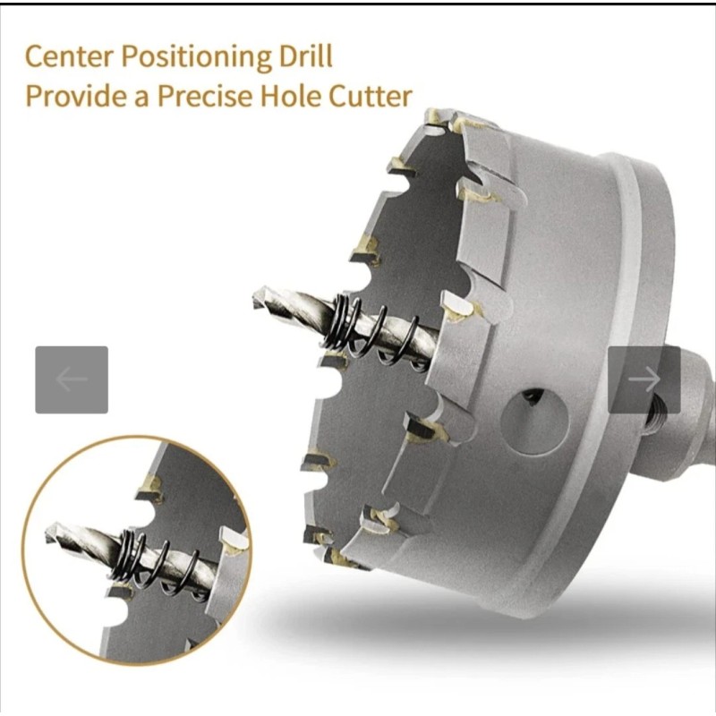 Meccion TCT Carbide Hole Saw Drill Bit 100mm 3-15-16" Heavy