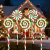 VERLIAN Christmas Lollipop Pathway Lights-5 Pack Solar Powered Outdoor Garden
