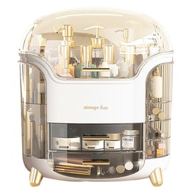 Omeily Makeup Organizer,Cosmetic Storage Box-Easily Organizer Your Cosmetics Jewelry,Cosmetic Organizer Makeup Storage Organizer Box skincare organizers for Vanity, Clear Design for Easy Visibility
