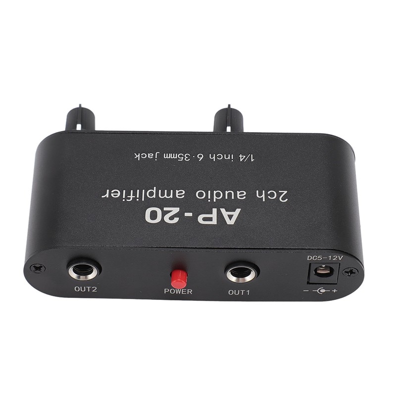 2 Channel Sound Amplifier Balanced 1/4 Inch 6.35mm Gain Independent