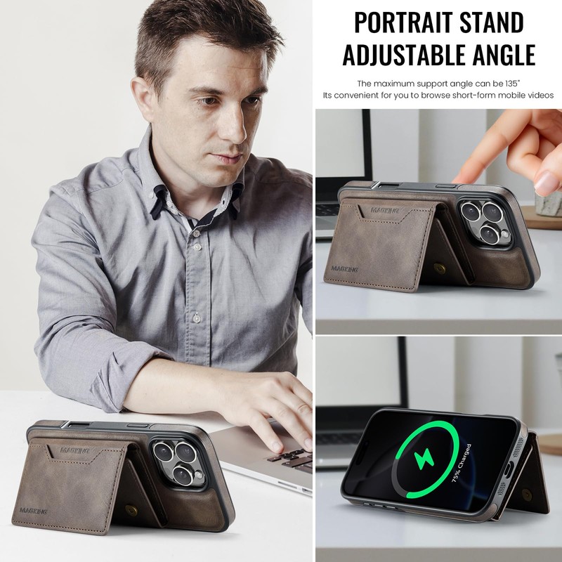 XYAJUANG Compatible with Iphone16 Pro Max，The 2 in 1 Detachable