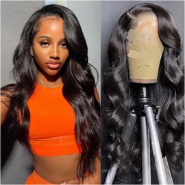 Atohallan 13x4 Body Wave Lace Front Wigs Human Hair 32 Inch HD Transparent Lace Frontal Wigs Human Hair for Women 180% Density Glueless Frontal Wigs Human Hair Pre Plucked with Baby Hair(32 Inch)