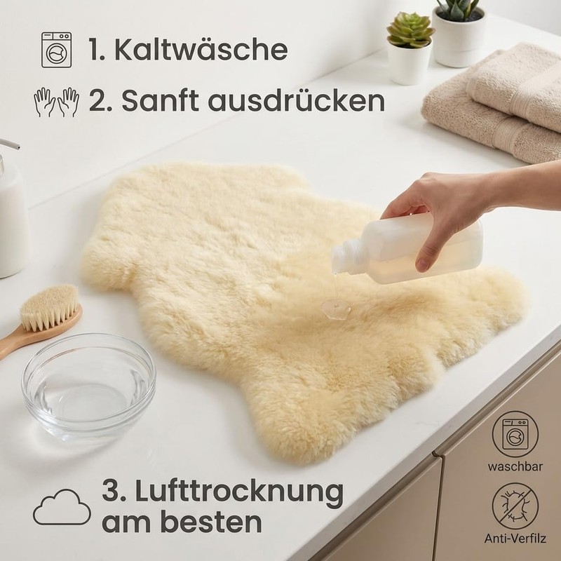 Premium Lambskin Approx. 80 cm - Real Merino Lambskin Natural