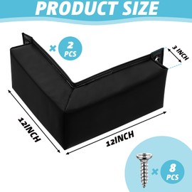 Innconee 2 Pcs Corner Dock Bumpers Guard with Screws Boat Docking Bumpers Fenders Black Marine Soft Pads Docking Edging Guard for Dock or Pier Edge Boat Accessories