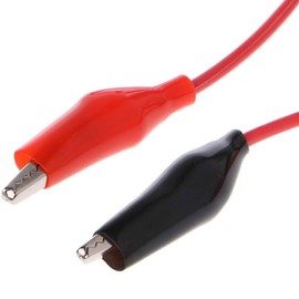 5PCS Double Ended Alligator Clips, Jumper Wires with Alligator for Electrical Testing, Circuit Connection, Experiment (Red & Black)