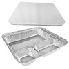 PACTOGO Large 3-Compartment Oblong Aluminum Foil Take-Out Pan Senior Feeding