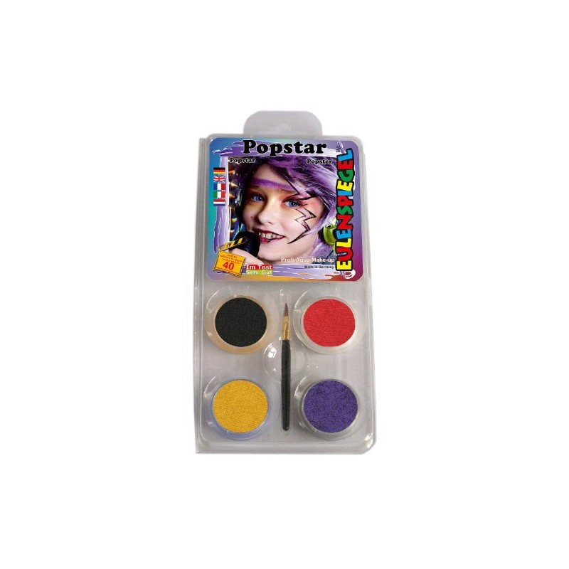 Eulenspiegel 204597 Face Painting Kit Pop Star, Brush & Instructions