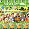 BBXWANG 3 Pack Plastic Waterproof Square Soccer Table Cloth, Disposable