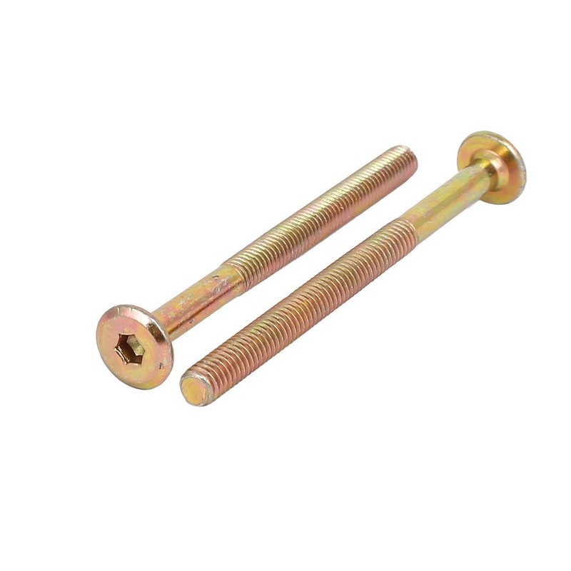 Sourcingmap M6x75mm Flat Hex Socket Head Hexagon Furniture Bolts Connector