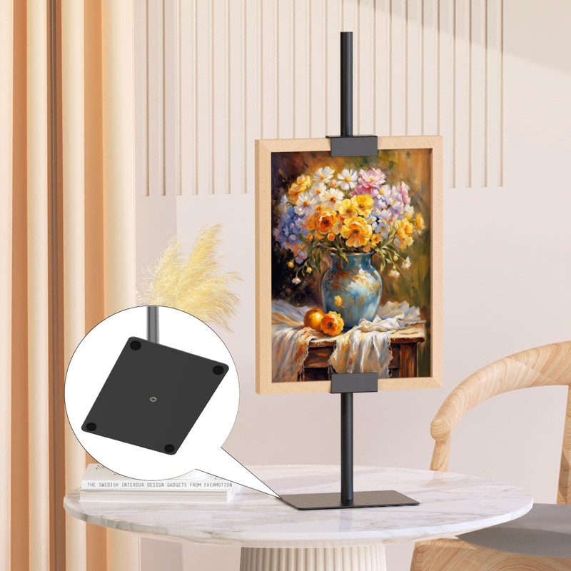 Tabletop Picture Frame Stand,Heavy Metal Base 2 Adjustable Size Table