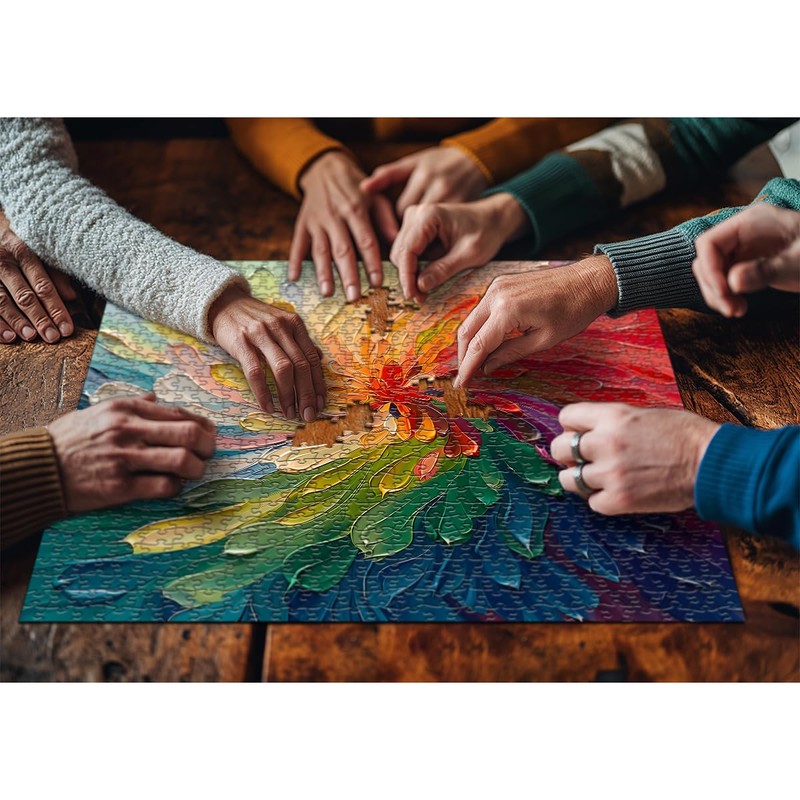 Impossible Puzzle for Adults 1000 Pieces, Rainbow Art Painting Difficult