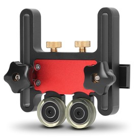 Table Saw Storage Roll, Feather Board Saw Table Pressing Aids Bearing Roller Retaining Tool for Table Saw Woodworking Double Wheel Sliding Guide Roller Feather Board Auxiliary Tool