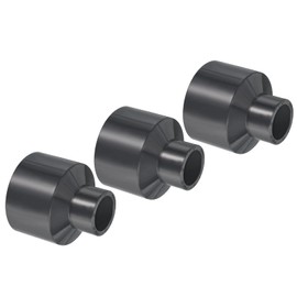 PATIKIL PVC Reducer Pipe Fitting 2x1 Inch Socket, Straight Coupling Adapter Connector, Grey