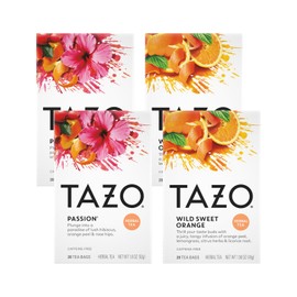 TAZO Tea Bags, Passion & Wild Sweet Orange Herbal Tea 20CT (2ea) (Variety Pack)