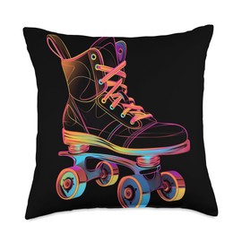 Roller Skating Roller Derby Inline Skater Roller Inline Skate Skater Throw Pillow, 18x18, Multicolor