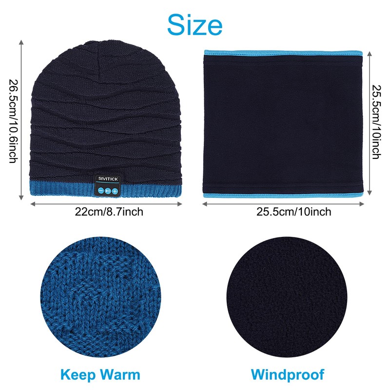 SIVITICK Bluetooth Hat Gifts for Men Women Teenagers Winter Hat