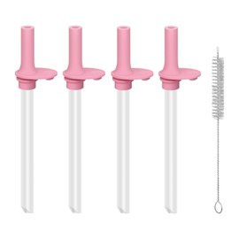 NCYOEW Replacement Straws Compatible With YAYA 12oz My First Travel Tumbler with 1 Cleaning Brush, Pack of 4 (Rose Red)