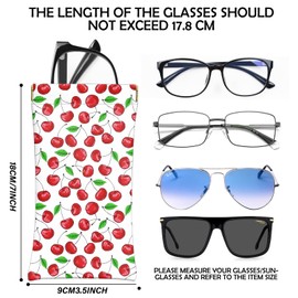 BHAHB 2 PCS Glasses Eyeglass Sunglasses Case Pouch Soft PU Leather Cute Aesthetic with Cleaning Cloth for Unisex Women Girls (A12-Donut Cherry)