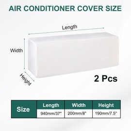 PATIKIL 37" Air Conditioner Cover, 2 Pack Indoor AC Cover Knitted Dustproof Dust Covers for Wall-Mounted Split Air Conditioners, Beige