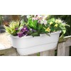 Apollo Exports International 24" Dual Deck Railing Planter, White (Set