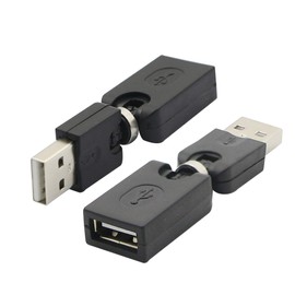 CERRXIAN USB 360 Degree Rotation Adapter USB Swivel Connector USB Male to Female Converter Adapter USB Extension Connector USB A (Female) to USB A (Male) for Car, Network Card, Laptop Pack of 2