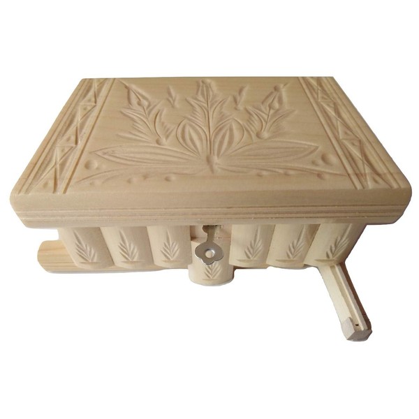 New Beautiful Magic Wooden Mysterious Secret Box Hand Hard Carved Box (Natural Lacquered Wood)