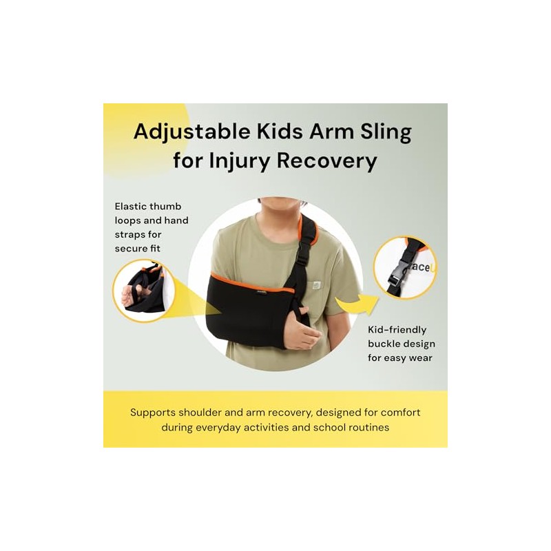 BraceUP Arm Sling for Kids - Comfortable Adjustable Support for