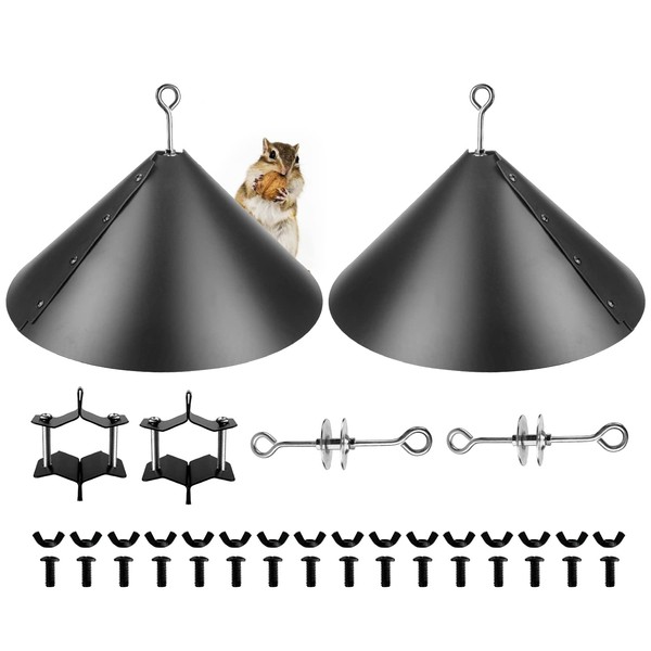 MIXXIDEA Squirrel Guard Baffle, Plastic Wrap Around Squirrel Baffle Proof, Made of Thick Platic, Easy to Install, Mounted Squirrel Baffle for Hanging Bird Feeders Poles Bird House (2pk)