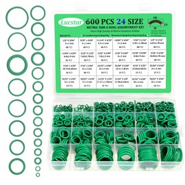 600 Pcs Car Air Conditioning o Ring Kit,24 Sizes O Ring Assortment Kit,Rubber O-Ring Sealing Washer Gasket Set for Pressure Washer, Plumbing Sealing Repair, Air Or Gas Connections, Resist Oil and Heat